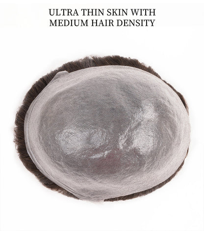 Men’s 0.03mm Thin Skin Hair System - Lightweight Toupee with Natural 80% Density