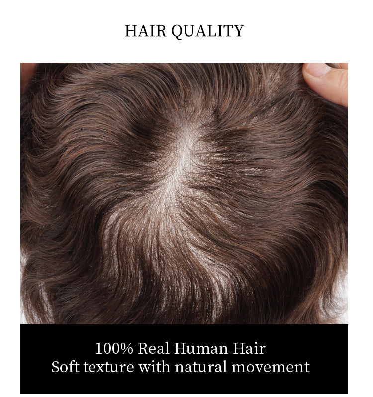 Men’s 0.03mm Thin Skin Hair System - Lightweight Toupee with Natural 80% Density