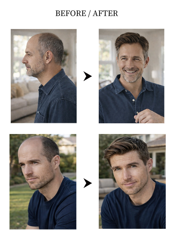 Men’s 0.03mm Thin Skin Hair System - Lightweight Toupee with Natural 80% Density